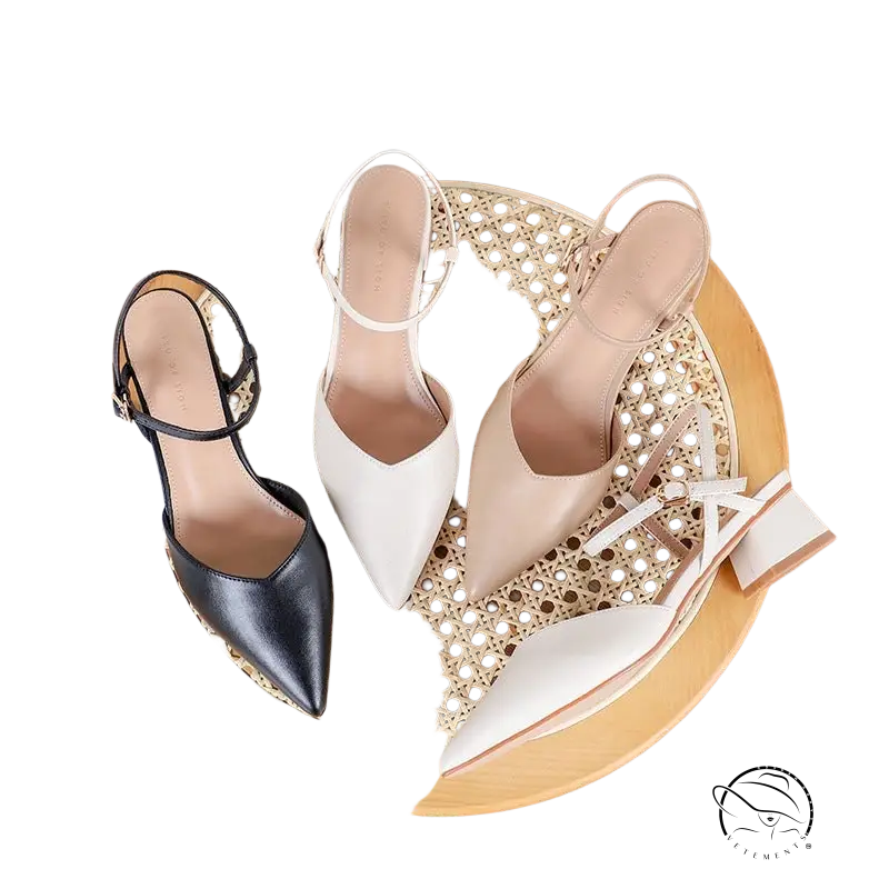 Three stylish milk card slingback heels in black, white, beige with free shipping