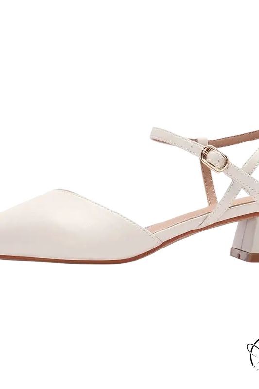 Cream-colored leather slingback pump in milk card with free shipping