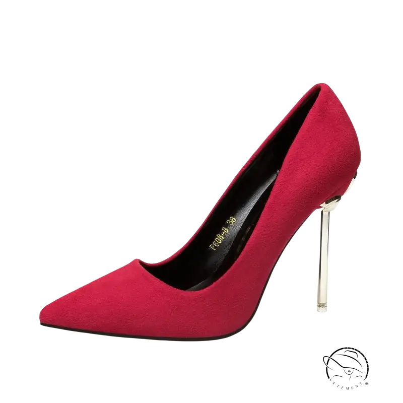 Vibrant green 8cm stiletto high heel fairy shoes with red suede pump