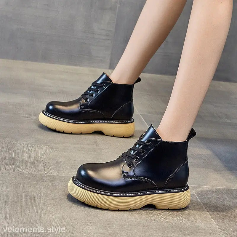 STYLISH THICK-SOLE LEATHER BOOTS-VETEMENTS