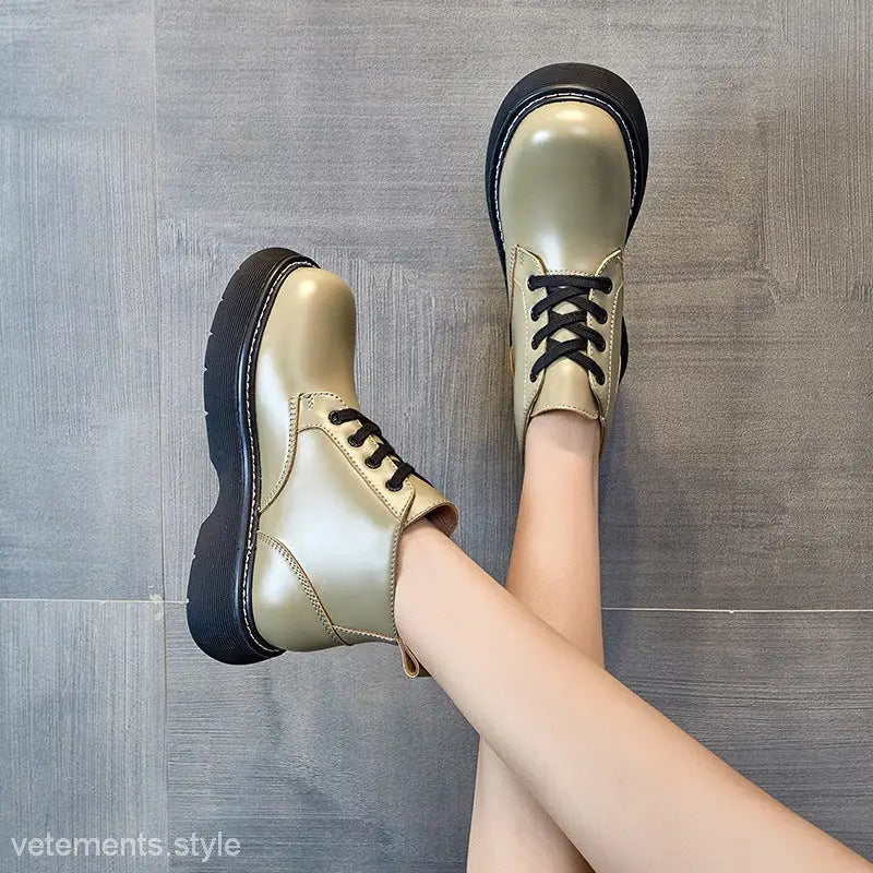 STYLISH THICK-SOLE LEATHER BOOTS-VETEMENTS