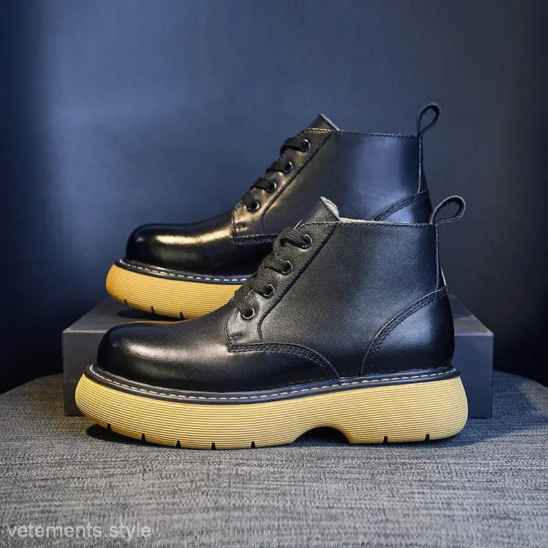 STYLISH THICK-SOLE LEATHER BOOTS-VETEMENTS