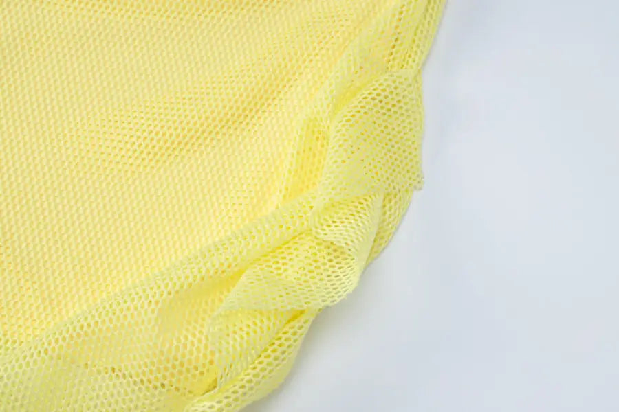 Summer Mesh Set: Halter Top and Crop Skirt Ensemble