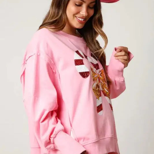 SWEET SEQU THICKENED ALL MATCHING TOP LONG SLEEVE CHRISTMAS SWEATER-VETEMENTS