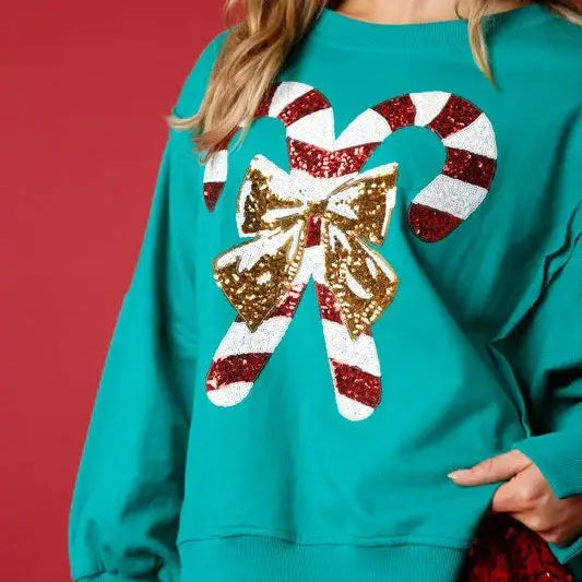 SWEET SEQU THICKENED ALL MATCHING TOP LONG SLEEVE CHRISTMAS SWEATER
