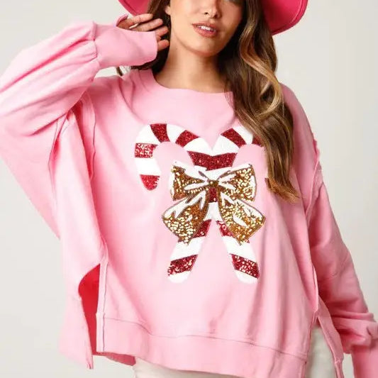 SWEET SEQU THICKENED ALL MATCHING TOP LONG SLEEVE CHRISTMAS SWEATER-VETEMENTS