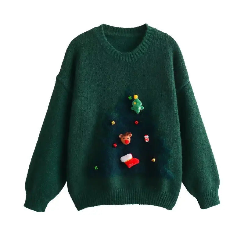 CHRISTMAS TREE ATMOSPHERE ROUND NECK PULLOVER-VETEMENTS