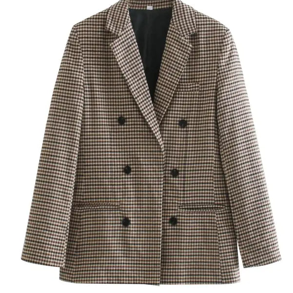Double-breasted plaid blazer from Vintage Single Breasted collection for Spring/Fall