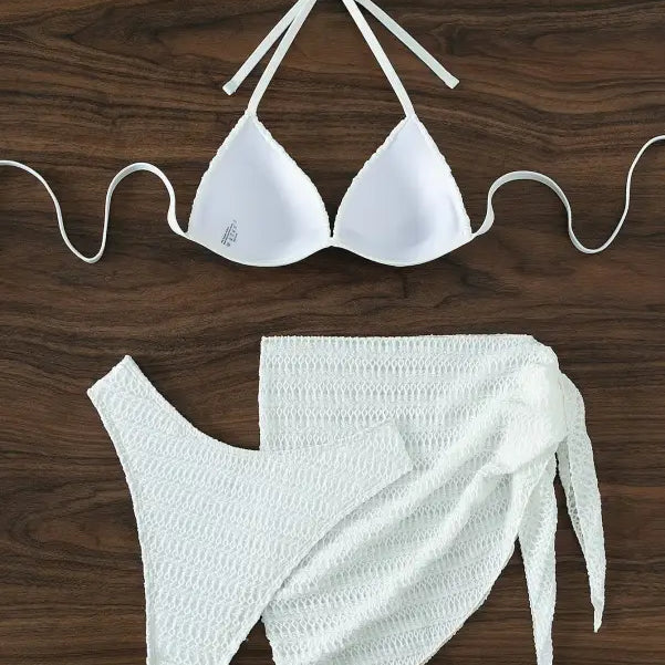 WHITE HALTER SEXY BIKINI SWIMSUIT-VETEMENTS