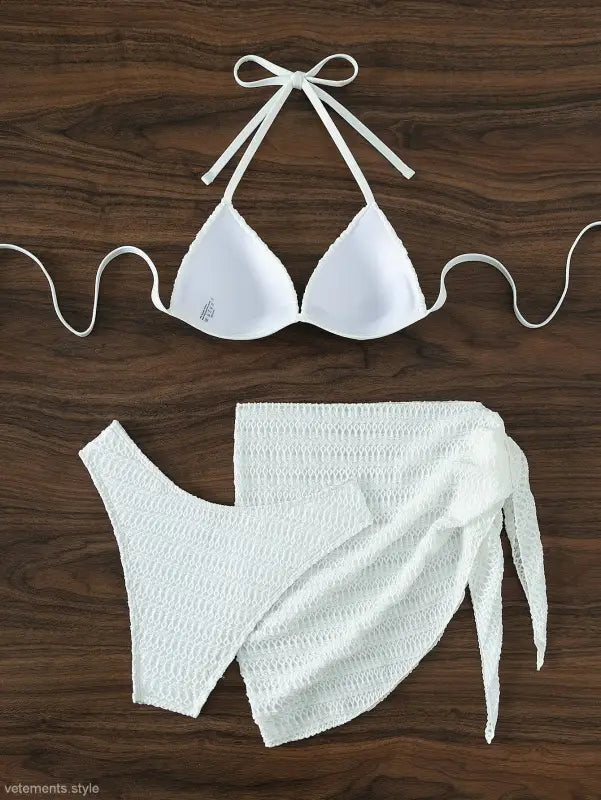 WHITE HALTER SEXY BIKINI SWIMSUIT-VETEMENTS