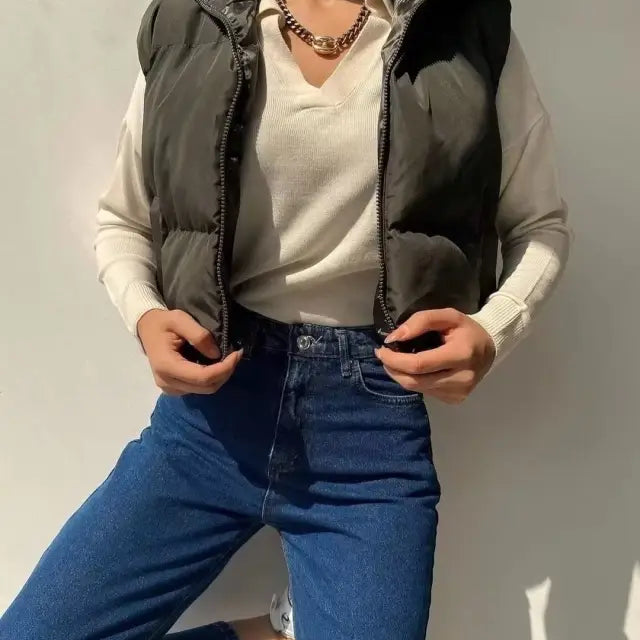 Winter Slim Fit Cotton Padded Jacket Vest Top