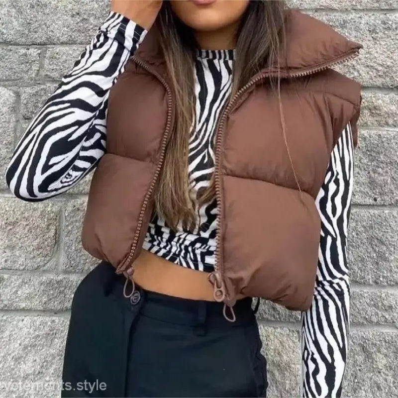 Winter Slim Fit Cotton Padded Jacket Vest Top