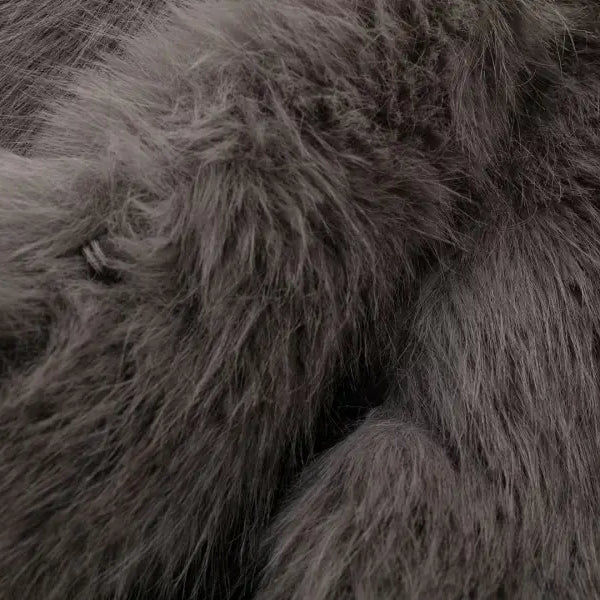 Soft gray faux fur for Winter Socialite Artificial Fur Effect Jacket casual wear