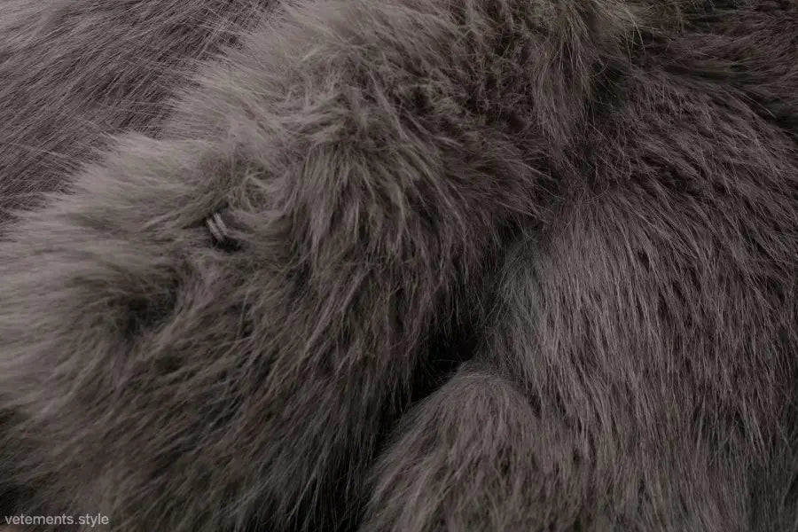 Soft gray faux fur for Winter Socialite Artificial Fur Effect Jacket casual wear
