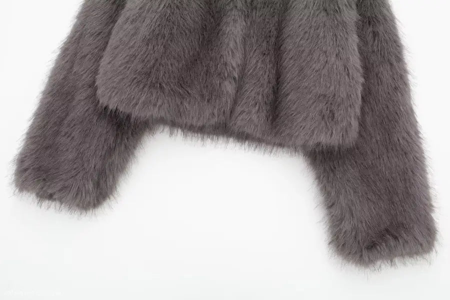 Gray faux fur jacket from Winter Socialite Artificial Fur collection for casual wear