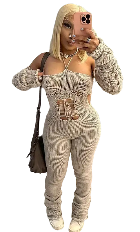 WOOLEN CUTOUT JUMPSUIT-VETEMENTS