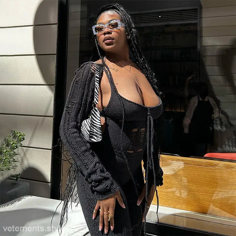 WOOLEN CUTOUT JUMPSUIT-VETEMENTS