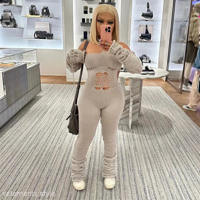 WOOLEN CUTOUT JUMPSUIT-VETEMENTS