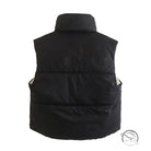 Black street double sided cotton padded puffer vest