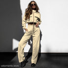 Beige two-piece tracksuit featuring long sleeves from the Elegant Vetements Suit collection