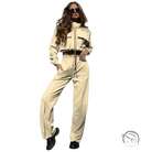 Elegant Vetements suit: beige two-piece tracksuit with long sleeve