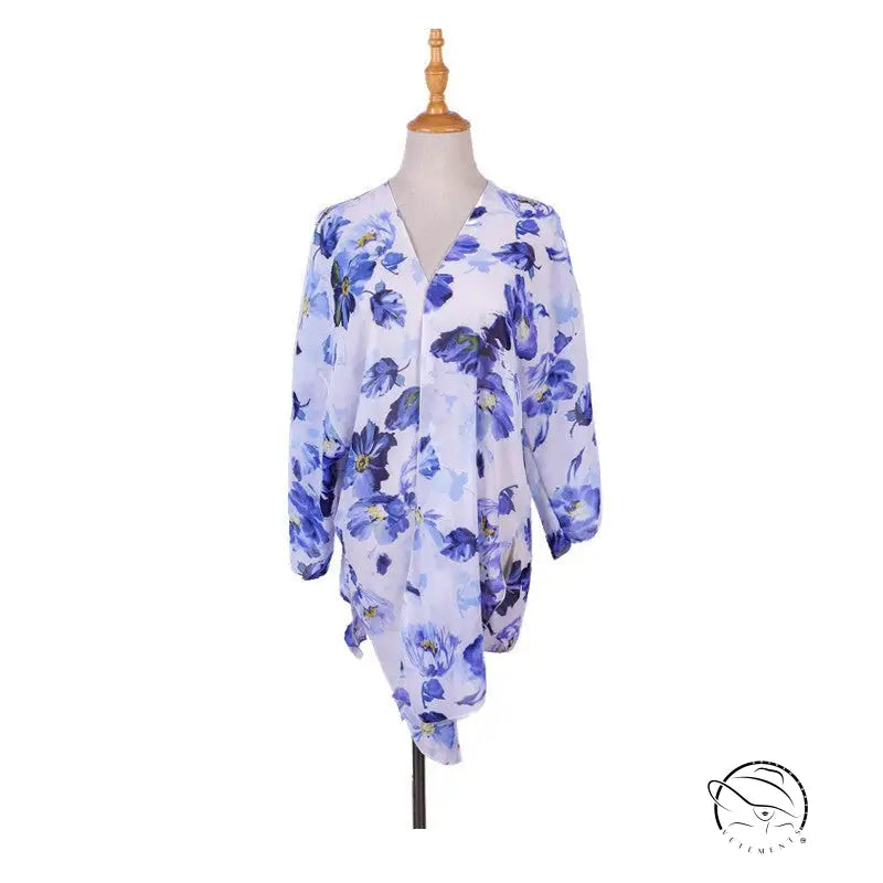 FRESH BLUE FLORAL LIGHT CHIFFON-VETEMENTS 