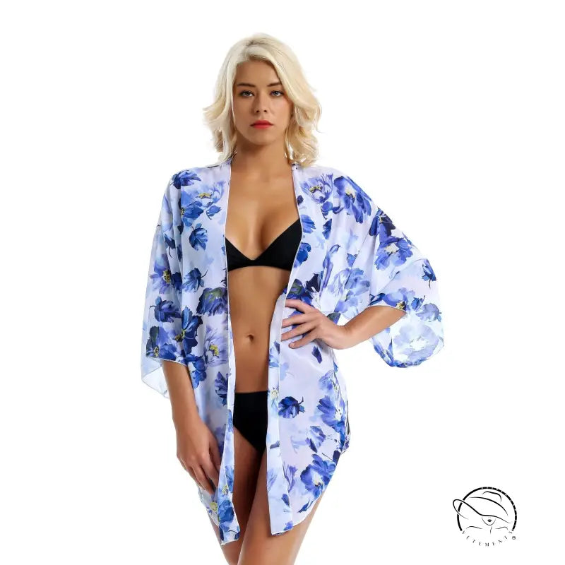 FRESH BLUE FLORAL LIGHT CHIFFON-VETEMENTS 