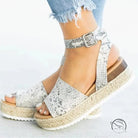 Sandals with Buckle Platform Wedge High Heel