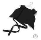 Elegant lace up vest two piece suit with black sleeveless top