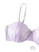 Lavender seashell-shaped bikini top in shimmering textured mesh and satin fabric from Seashells sexy bikini by Langry