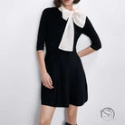 Bowknot Decorative Stitching Dress