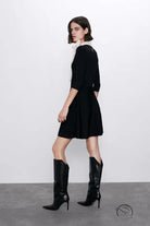 Bowknot Decorative Stitching Dress