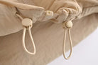 Langry fashion beige canvas drawstring bag with white cord closure