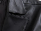Langry faux leather drawstring jacket with flap pocket stitching