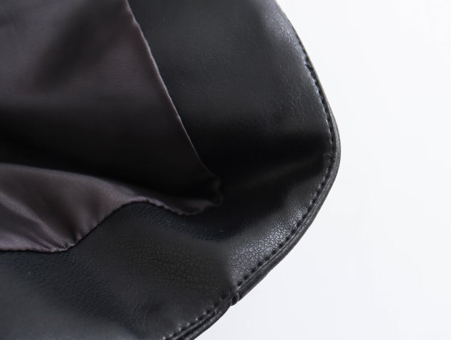 Langry faux leather Spring Street drawstring jacket with silver stitching