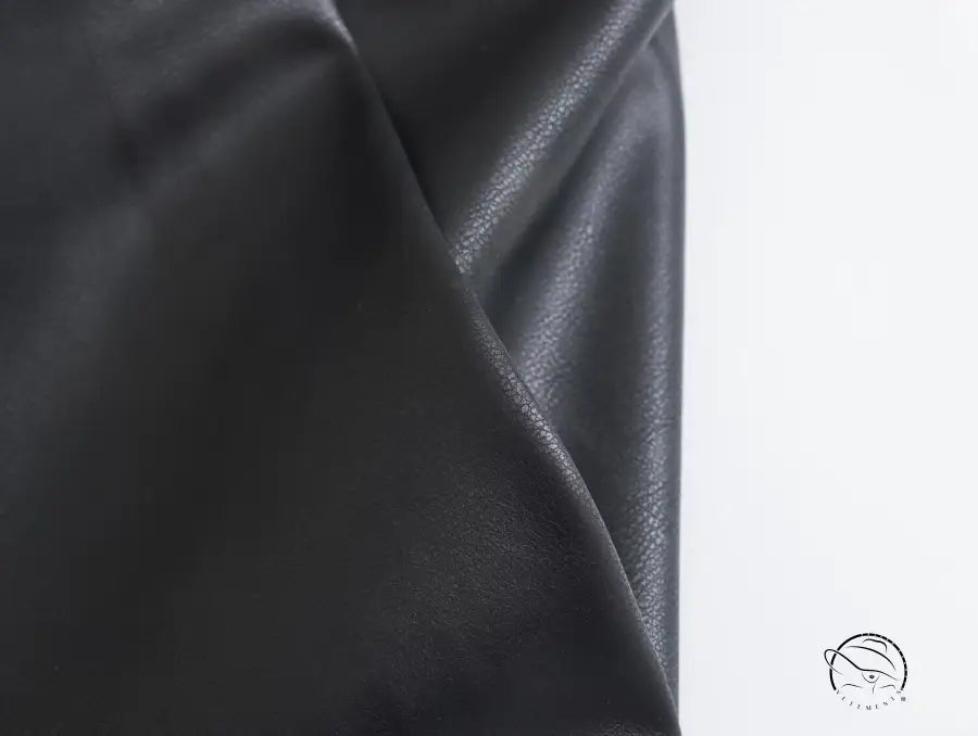 Langry faux leather drawstring jacket with textured grain surface