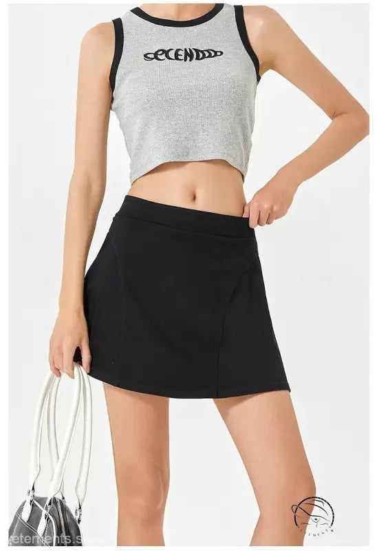 COMFY YOGA TOP & DENIM YOGA SKIRTS-VETEMENTS 