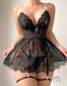 Cute Lace Lingerie Suspender Dress