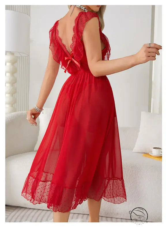 Elegantpolka Dot Nightdress