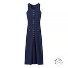 Summer Elegance Sleeveless Round Neck Slim Knit Dress