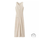 Summer Elegance Sleeveless Round Neck Slim Knit Dress