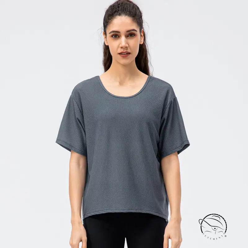 Breathable Round Neck t Shirt Running Casual Workout Top