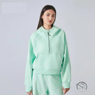 Mint green hooded sweater and sweatpants set for women