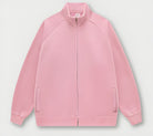 Pink zip-up track jacket with ribbed collar, part of Langry’s Winter Heavy Retro Jacket collection
