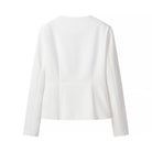 Elegant Langry white long-sleeved fashion cardigan with relaxed fit