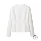 Elegant wild office blazer: white langry fashion cardigan with relaxed fit