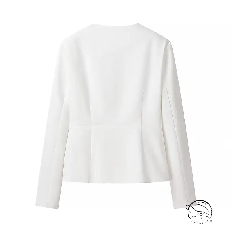 Elegant wild office blazer: white langry fashion cardigan with relaxed fit
