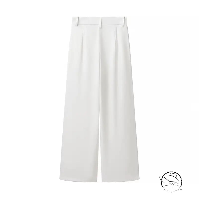 Elegant white wide-leg pleated pants from Langry fashion suit