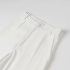 Elegant white linen pants with button pocket detail in Langry fashion suit