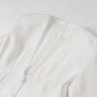 Elegant Langry white linen button-down shirt with classic collar, single chest pocket, fashion ملابس